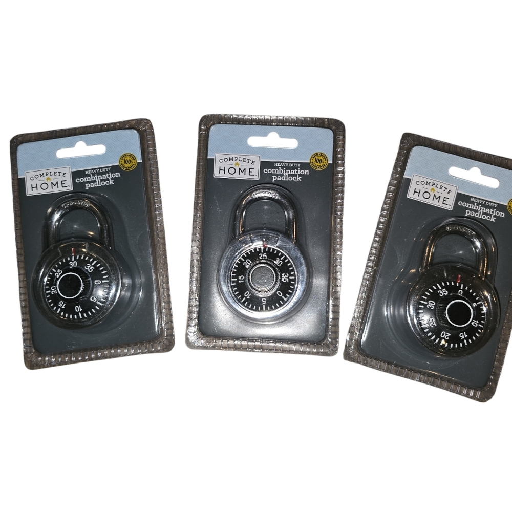 3 Complete Home Combination Padlocks - Picture 3 of 4